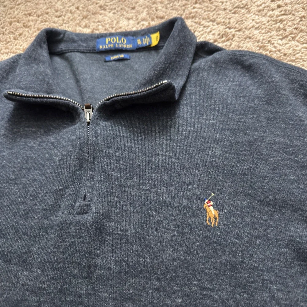 Polo‎ Ralph Lauren Preppy Estate-Rib Quarter-Zip Pullover Sweater XL HH13